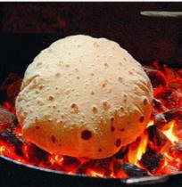 Roti in hot tandoor