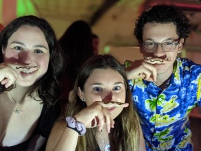 Kids posing with henna mustache