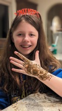 Bar Mitzvah henna - a happy girl